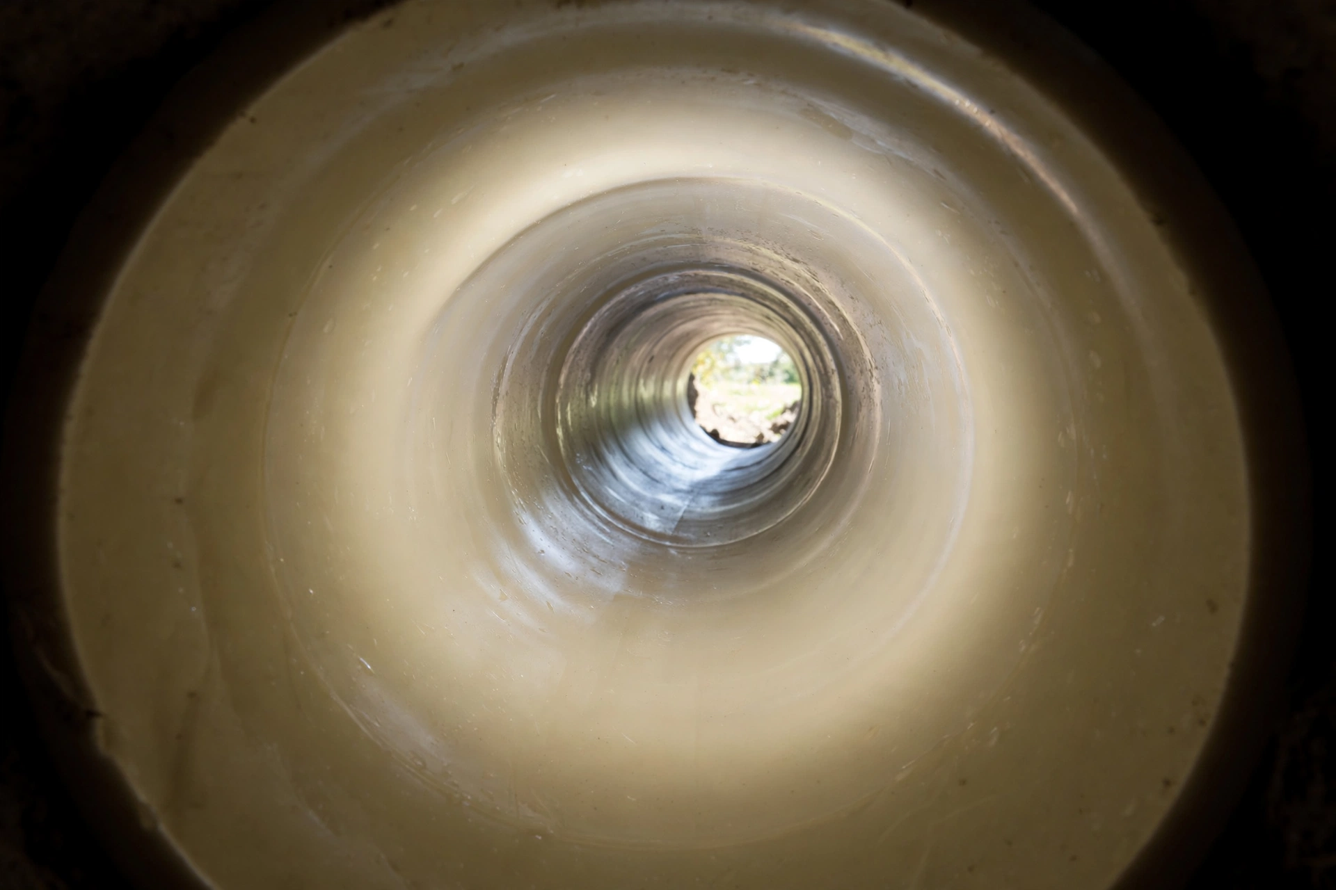 Interior of a newly lined pipe